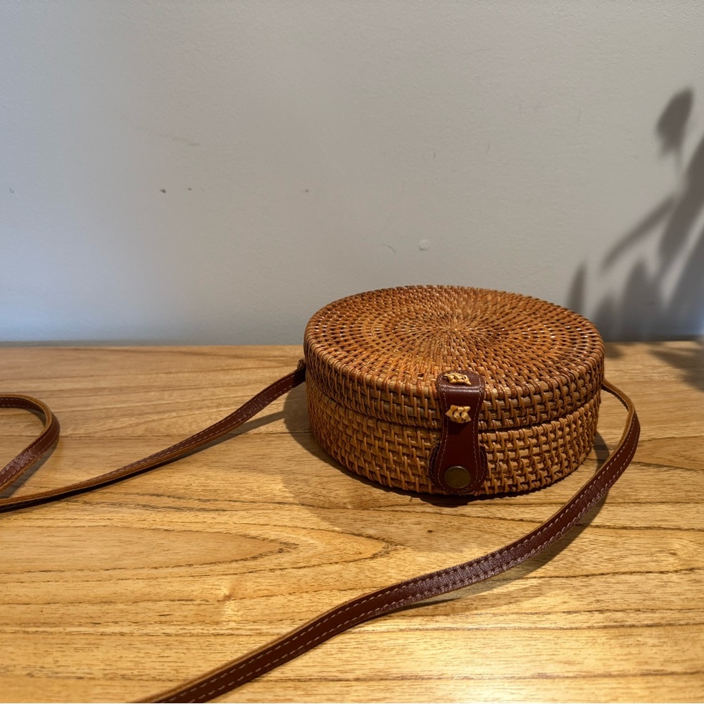 Brown Woven Crossbody Bag